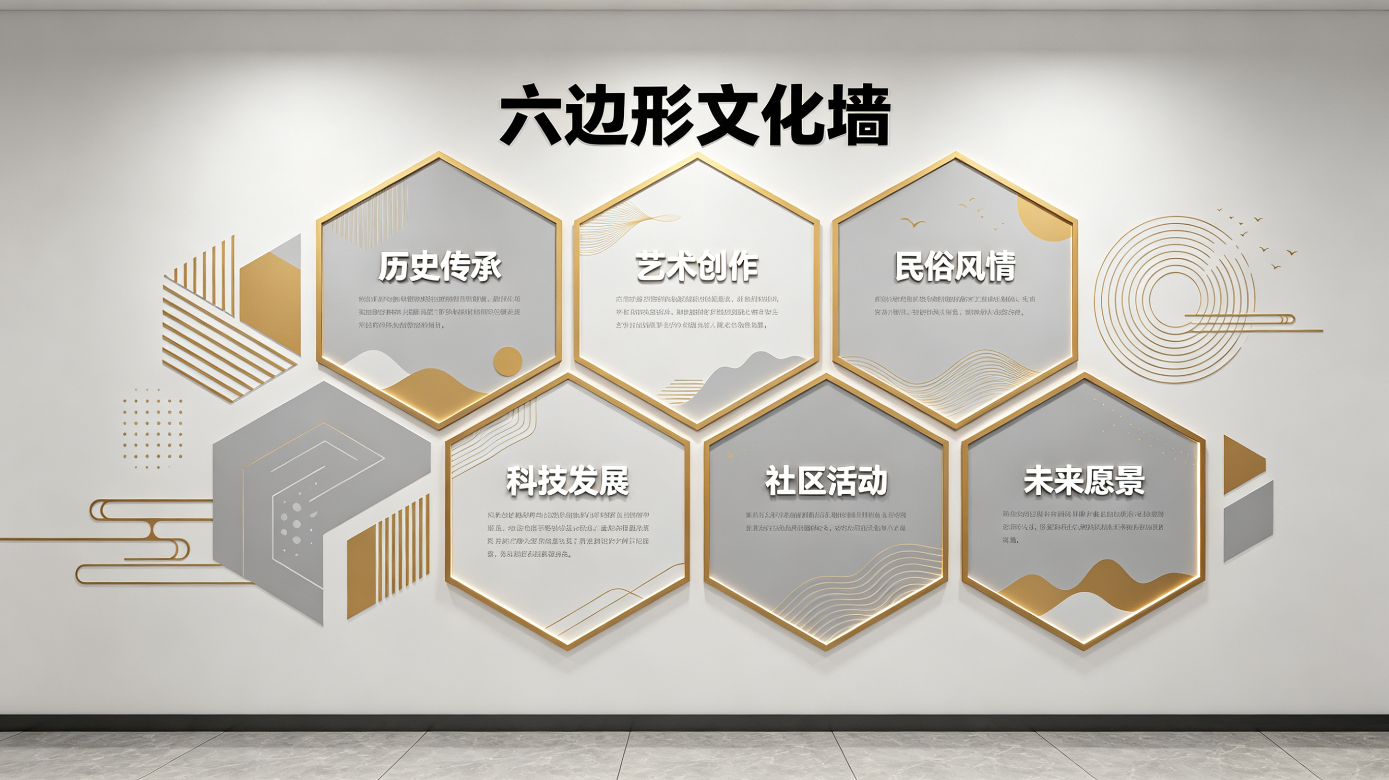 新沂企业文化墙 | 六边形信息美学